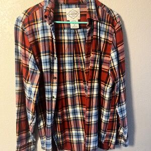 St. John's Bay Multicolor Flannel, size medium, button down